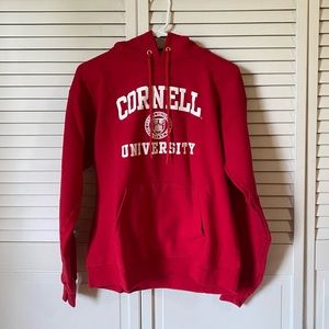Cornell University hoodie in red, size small